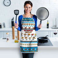 Oktoberfest Checklist Apron Pixel Beer Pretzel Sausage Bavarian Pattern