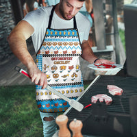 Oktoberfest Checklist Apron Pixel Beer Pretzel Sausage Bavarian Pattern