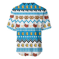 Oktoberfest Checklist Baseball Jersey Pixel Beer Pretzel Sausage Bavarian Pattern