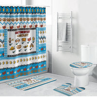 Oktoberfest Checklist Bathroom Set Pixel Beer Pretzel Sausage Bavarian Pattern