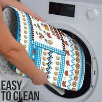 Oktoberfest Checklist Bathroom Set Pixel Beer Pretzel Sausage Bavarian Pattern