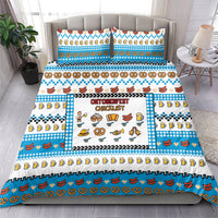 Oktoberfest Checklist Bedding Set Pixel Beer Pretzel Sausage Bavarian Pattern