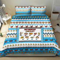 Oktoberfest Checklist Bedding Set Pixel Beer Pretzel Sausage Bavarian Pattern