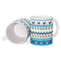 Oktoberfest Checklist Ceramic Mug Pixel Beer Pretzel Sausage Bavarian Pattern