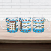 Oktoberfest Checklist Ceramic Mug Pixel Beer Pretzel Sausage Bavarian Pattern