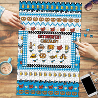 Oktoberfest Checklist Puzzle Pixel Beer Pretzel Sausage Bavarian Pattern