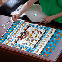 Oktoberfest Checklist Puzzle Pixel Beer Pretzel Sausage Bavarian Pattern