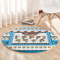 Oktoberfest Checklist Round Carpet Pixel Beer Pretzel Sausage Bavarian Pattern