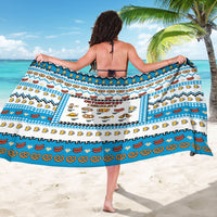 Oktoberfest Checklist Sarong Pixel Beer Pretzel Sausage Bavarian Pattern