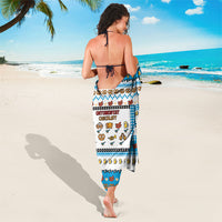 Oktoberfest Checklist Sarong Pixel Beer Pretzel Sausage Bavarian Pattern