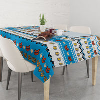 Oktoberfest Checklist Tablecloth Pixel Beer Pretzel Sausage Bavarian Pattern