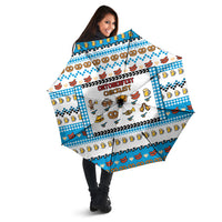Oktoberfest Checklist Umbrella Pixel Beer Pretzel Sausage Bavarian Pattern
