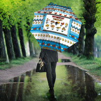 Oktoberfest Checklist Umbrella Pixel Beer Pretzel Sausage Bavarian Pattern