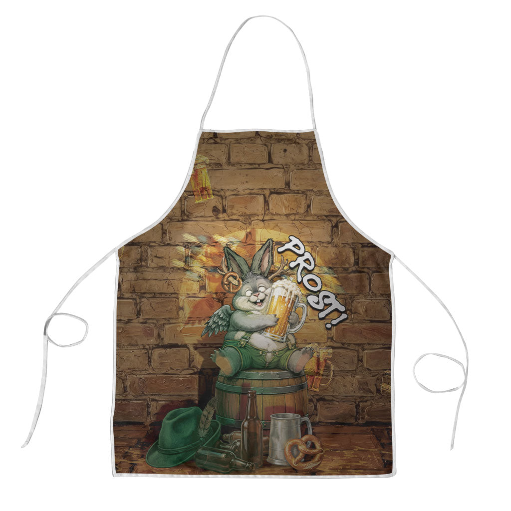 Oktoberfest Wolpertinger Apron Prost Beer Horned Rabbit Pretzel Barrel