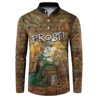 Oktoberfest Wolpertinger Button Sweatshirt Prost Beer Horned Rabbit Pretzel Barrel