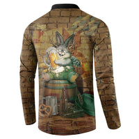 Oktoberfest Wolpertinger Button Sweatshirt Prost Beer Horned Rabbit Pretzel Barrel