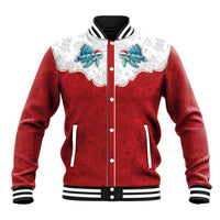 Western Yoke Baseball Jacket Turtle Going Home For Christmas - Wonder Print Shop