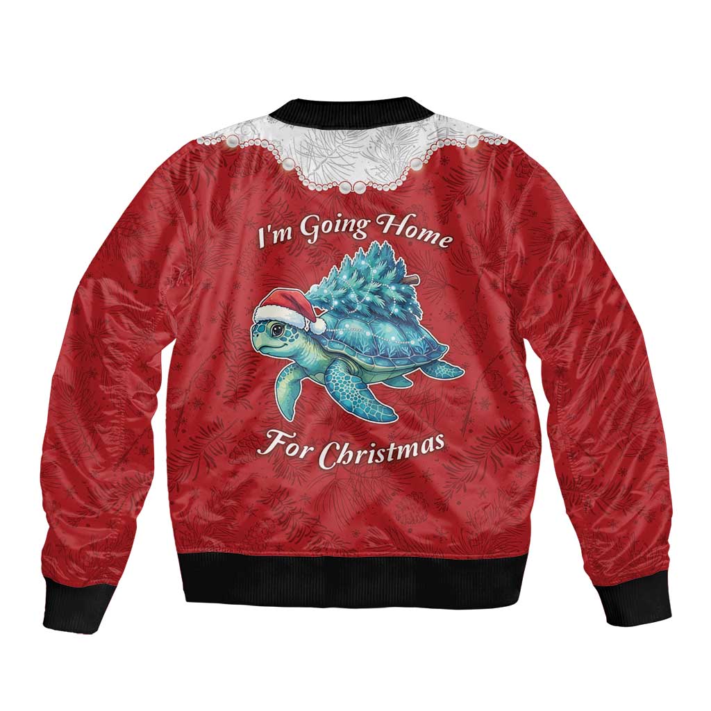 Western Yoke Bomber Jacket Turtle Going Home For Christmas - Wonder Print Shop