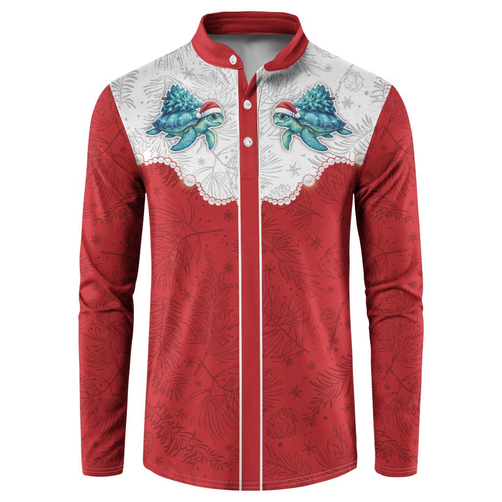 Western Yoke Button Sweatshirt Turtle Going Home For Christmas - Wonder Print Shop