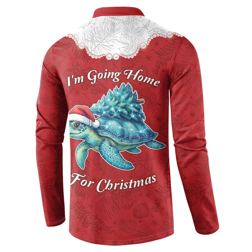 Western Yoke Button Sweatshirt Turtle Going Home For Christmas - Wonder Print Shop