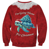 Western Yoke Sweatshirt Turtle Going Home For Christmas - Wonder Print Shop