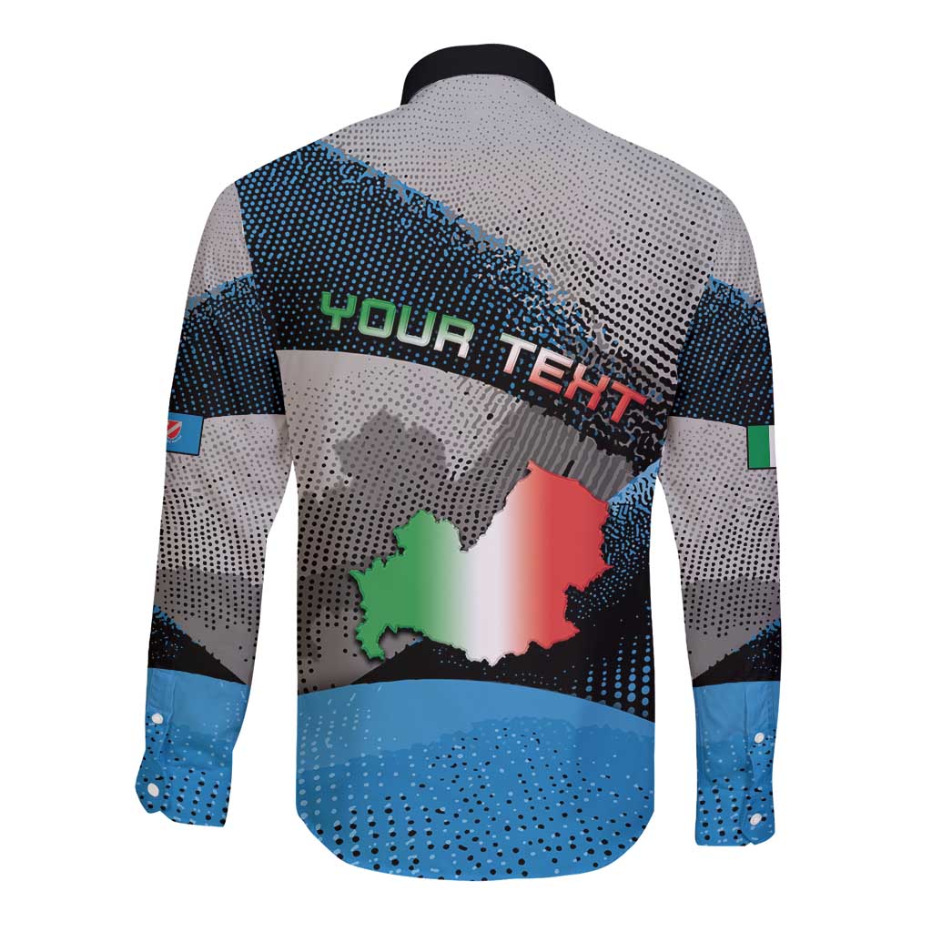 Personalized Italy Molise Long Sleeve Button Shirt Coat Of Arms With Dynamic Dot Patterns