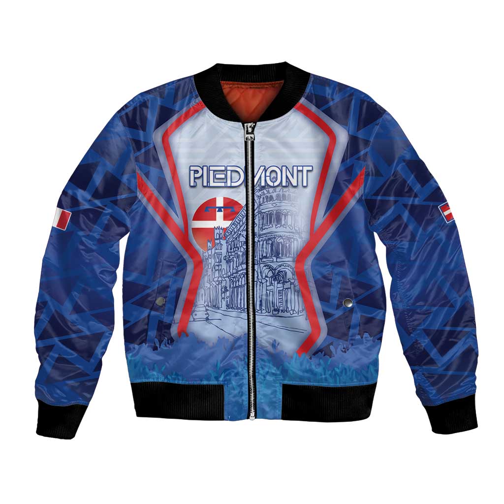 Custom Italy Piedmont Bomber Jacket Capital Turin Urban Sketch