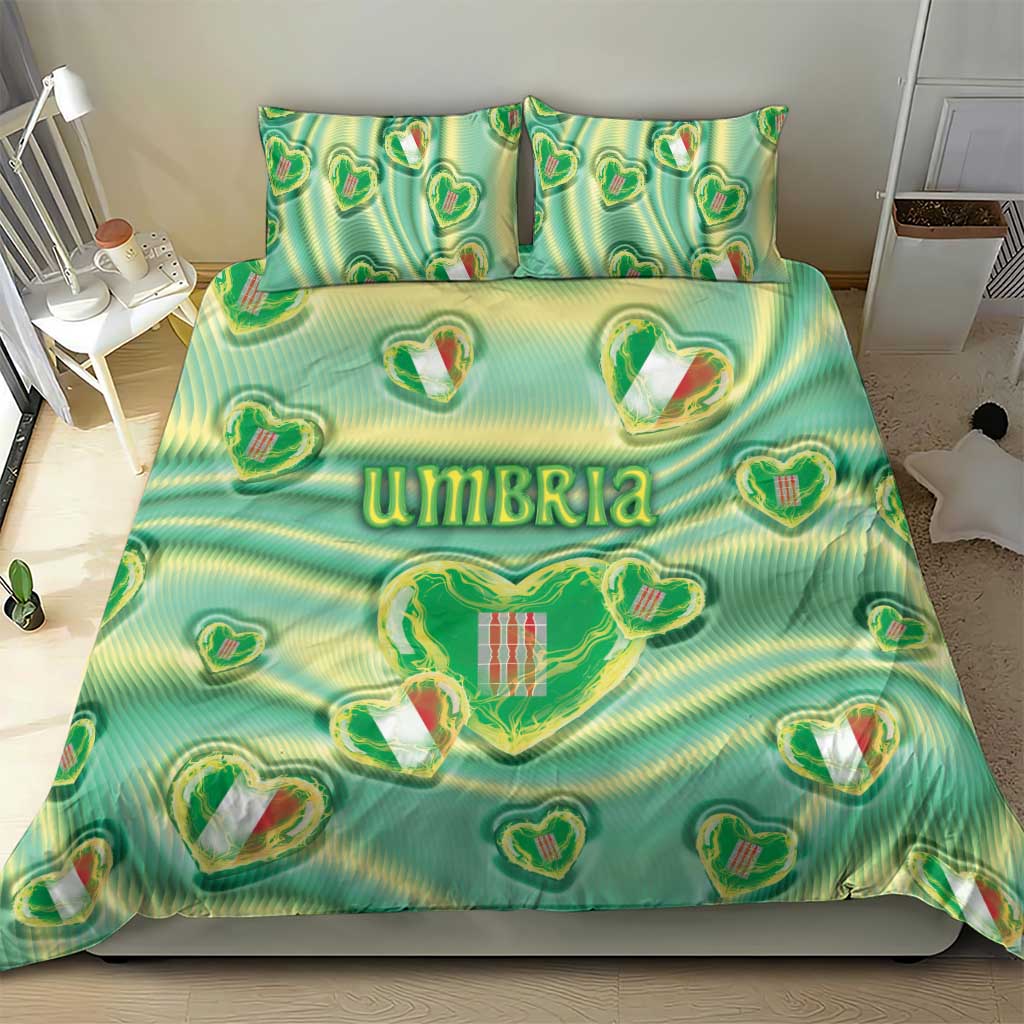 Italy Umbria Bedding Set Flag Emerald Heart Candy