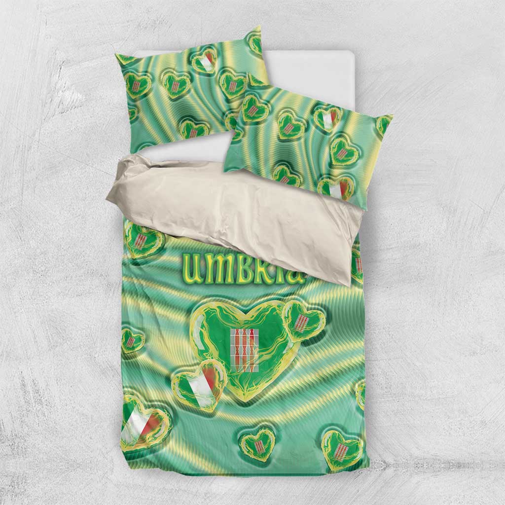 Italy Umbria Bedding Set Flag Emerald Heart Candy