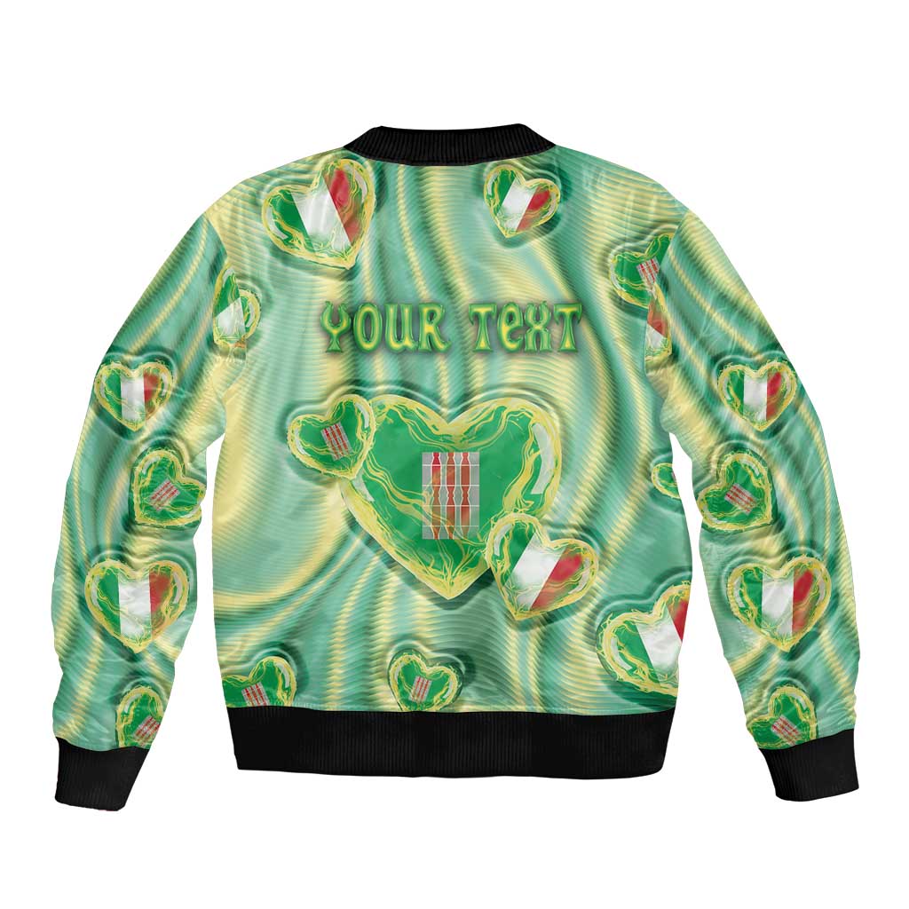 Personalized Italy Umbria Bomber Jacket Flag Emerald Heart Candy