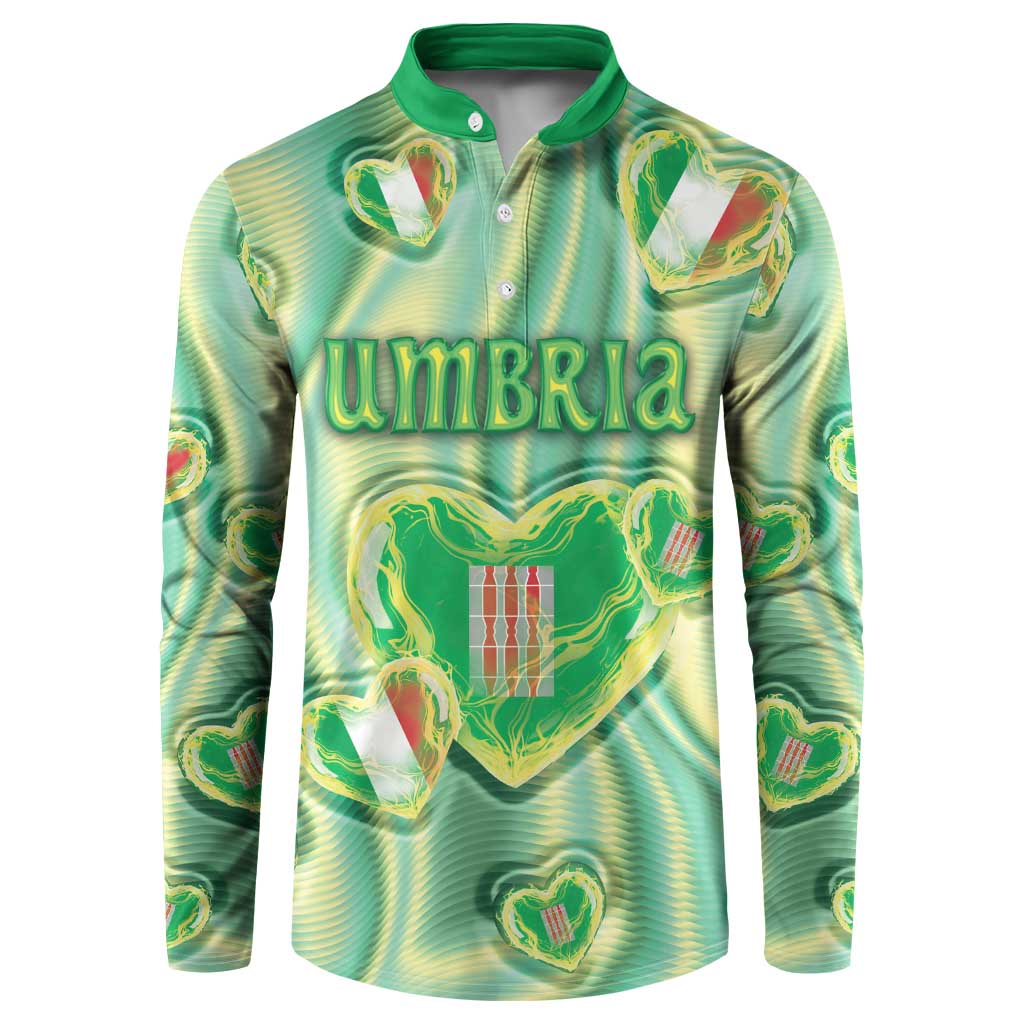 Personalized Italy Umbria Button Sweatshirt Flag Emerald Heart Candy