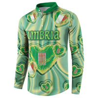 Personalized Italy Umbria Button Sweatshirt Flag Emerald Heart Candy