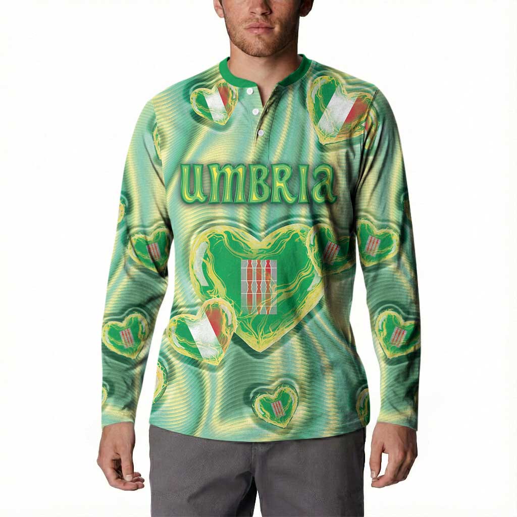 Personalized Italy Umbria Button Sweatshirt Flag Emerald Heart Candy