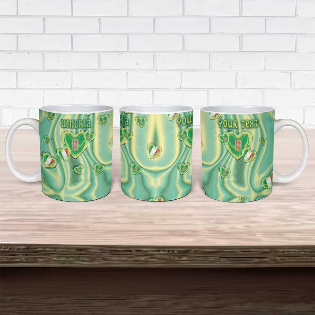 Personalized Italy Umbria Ceramic Mug Flag Emerald Heart Candy