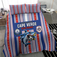 Cape Verde Football Bedding Set Monster Blue Shark Striped Style
