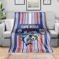 Cape Verde Football Blanket Monster Blue Shark Striped Style