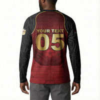 Custom Egypt Football Button Sweatshirt Tribal Eagle With Ancient Egyptian Patterns