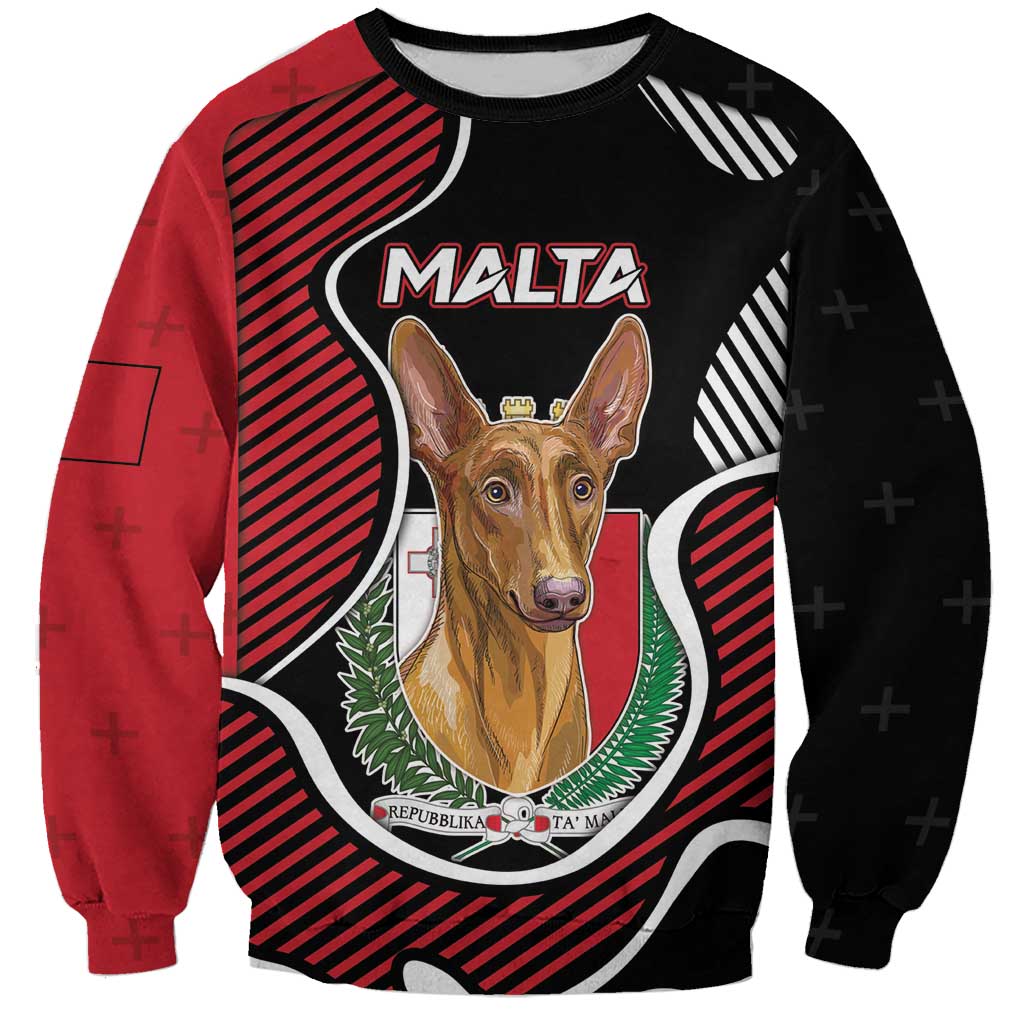 Personalized Malta Sweatshirt Pharaoh Hound In Coat Of Arms - Wonder Print Shop