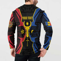 Personalized Moldova Button Sweatshirt The Aurochs Symbol With Patterns - Wonder Print Shop