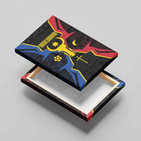 Moldova Canvas Wall Art The Aurochs Symbol With Patterns - Wonder Print Shop