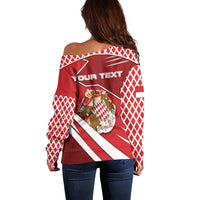 Personalized Monaco Off Shoulder Sweater Coat Of Arms Unique Style - Wonder Print Shop