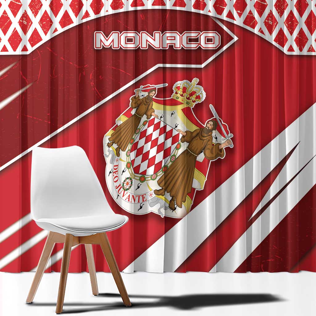 Monaco Window Curtain Coat Of Arms Unique Style - Wonder Print Shop