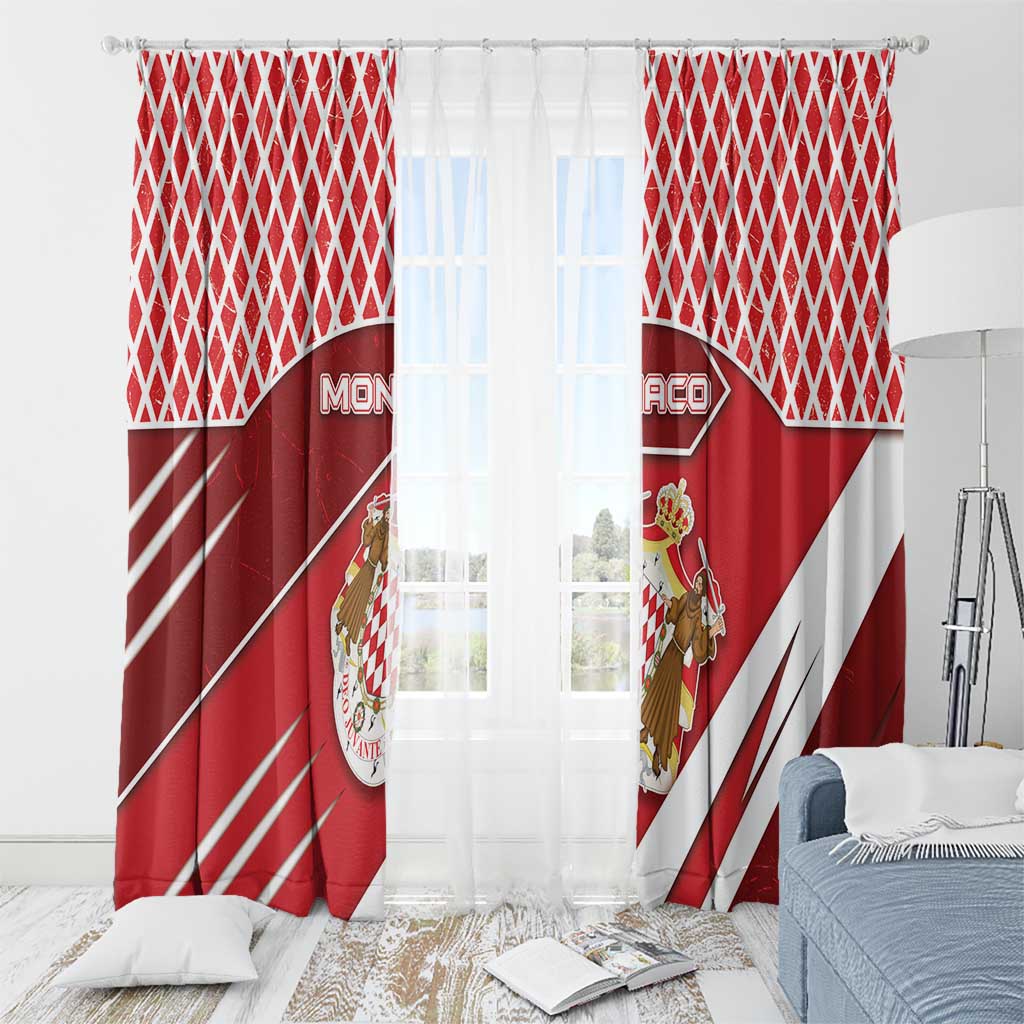 Monaco Window Curtain Coat Of Arms Unique Style - Wonder Print Shop