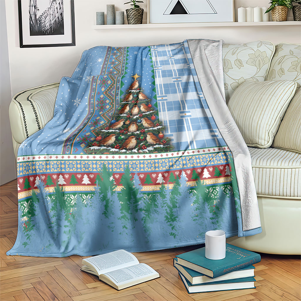 Argentina Christmas Blanket Feliz Navidad Hornero Bird Tree Winter Knit