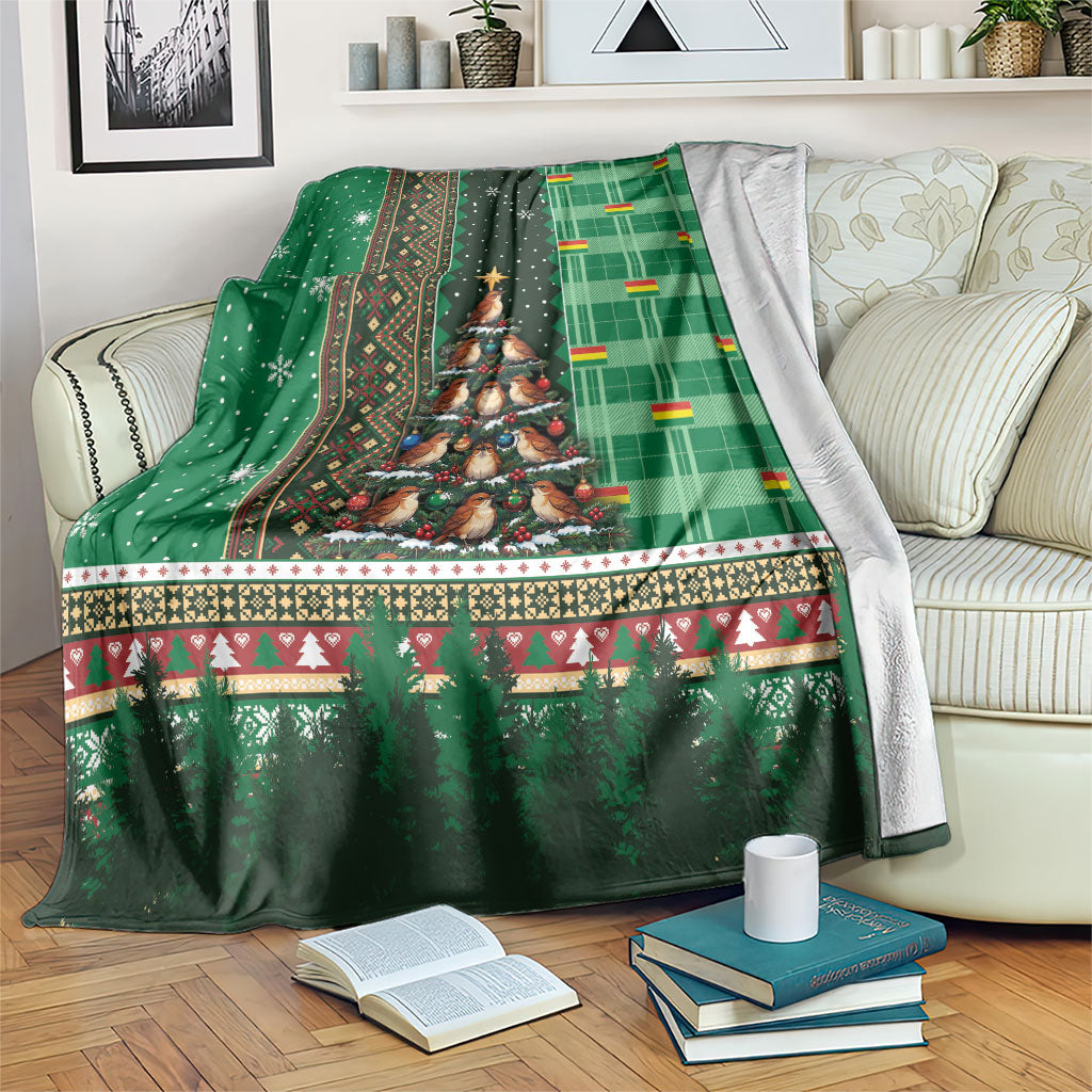 Bolivia Christmas Blanket Feliz Navidad Andean Condor Tree Winter Knit