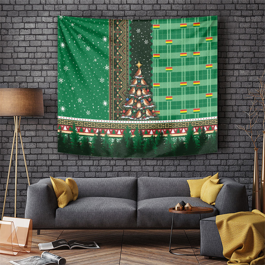 Bolivia Christmas Tapestry Feliz Navidad Andean Condor Tree Winter Knit