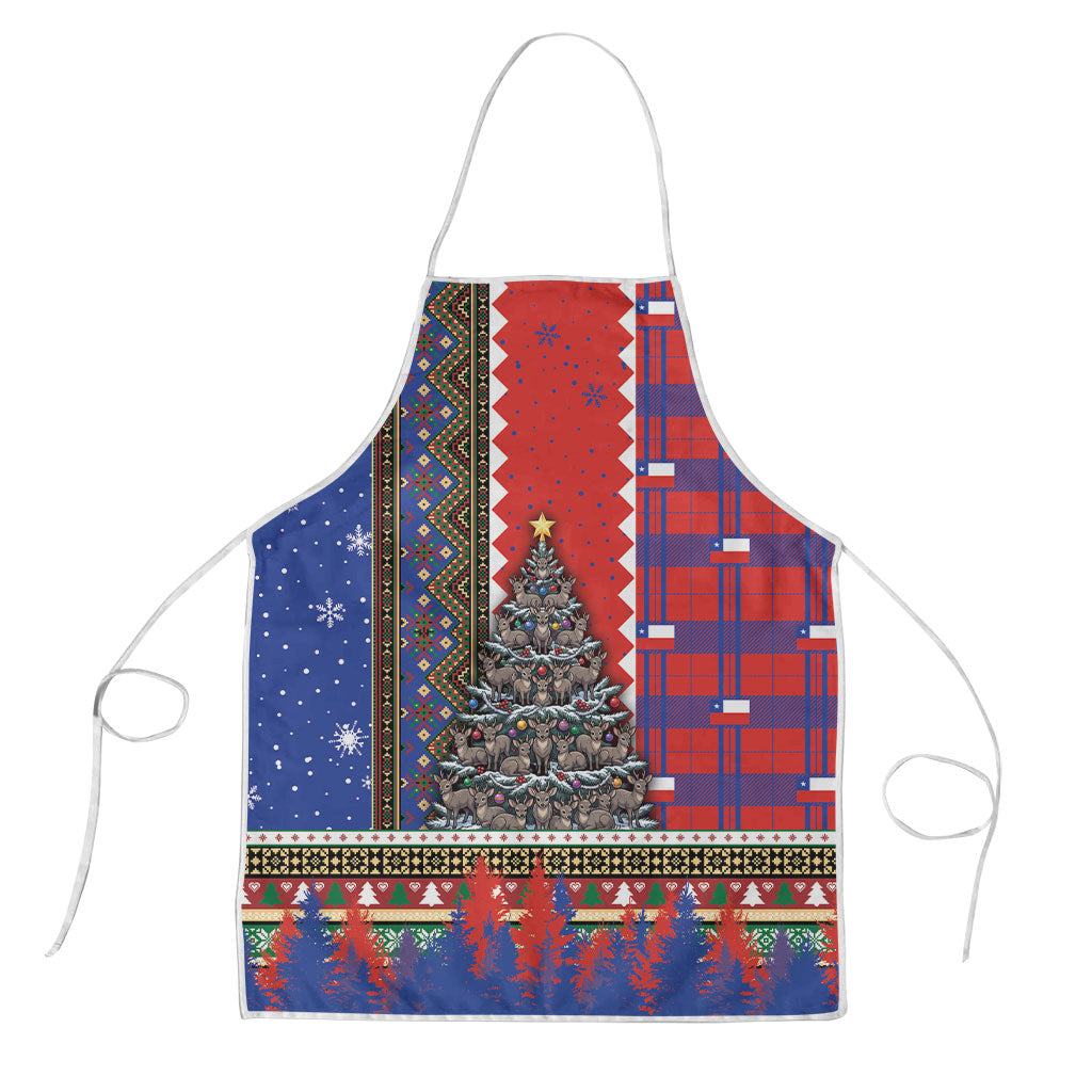 Chile Christmas Apron Feliz Navidad South Andean Huemul Tree Winter Knit