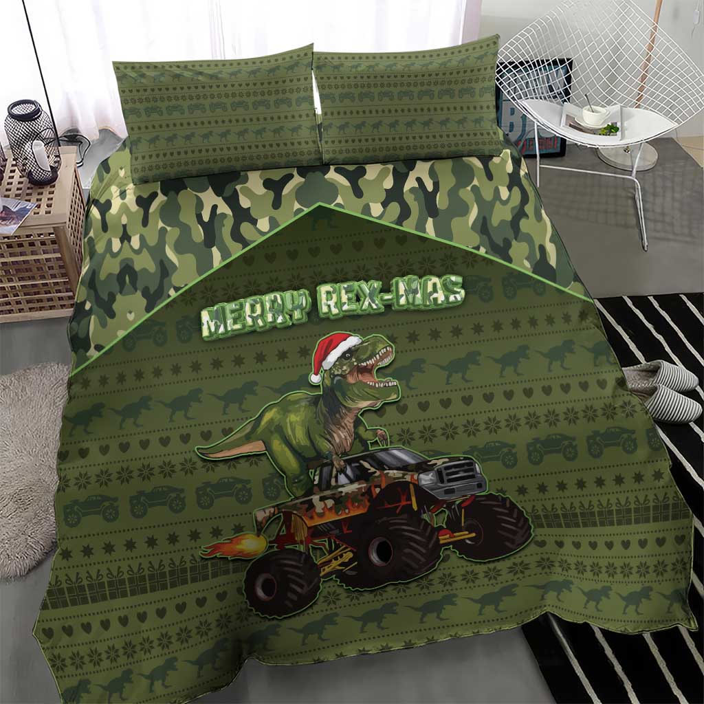 Dinosaur Christmas Bedding Set Merry Rexmas - Wonder Print Shop