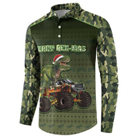 Dinosaur Christmas Button Sweatshirt Merry Rexmas - Wonder Print Shop
