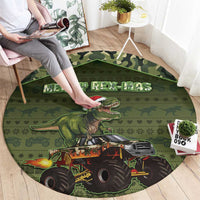 Dinosaur Christmas Round Carpet Merry Rexmas - Wonder Print Shop